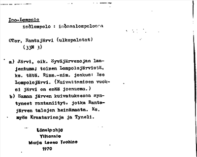 Bild på arkivkortet för arkivposten Iso-Lompolo