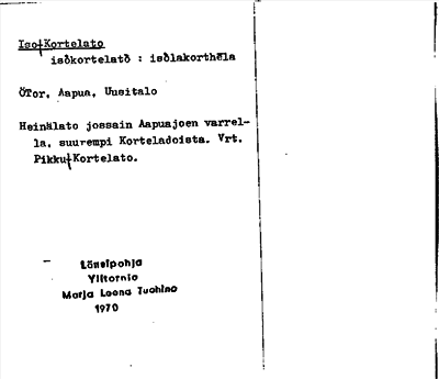 Bild på arkivkortet för arkivposten Iso Kortelato