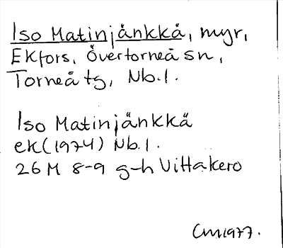 Bild på arkivkortet för arkivposten Iso Matinjänkkä