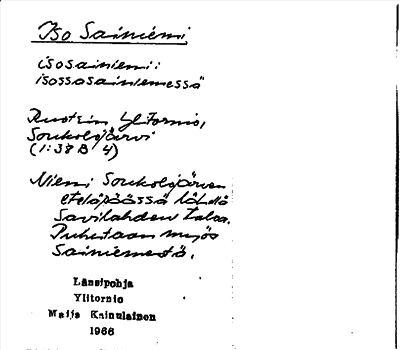 Bild på arkivkortet för arkivposten Iso Sainiemi