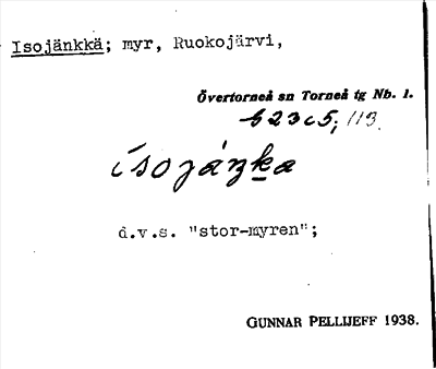 Bild på arkivkortet för arkivposten Isojänkkä
