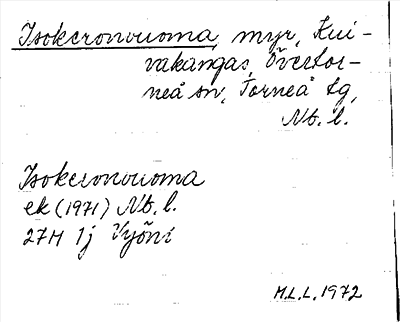 Bild på arkivkortet för arkivposten Isokeronvuoma