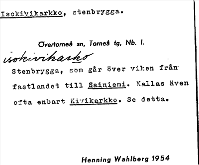 Bild på arkivkortet för arkivposten Isokivikarkko