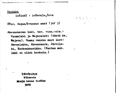 Bild på arkivkortet för arkivposten Isolaki