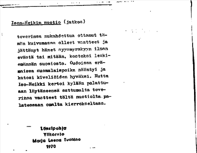 Bild på arkivkortet för arkivposten Ison-Heikin nuotio