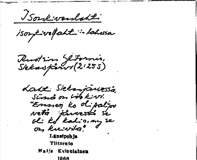 Bild på arkivkortet för arkivposten Isonkivenlahti