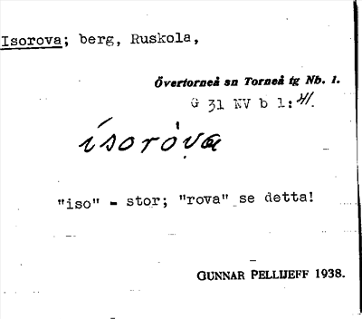 Bild på arkivkortet för arkivposten Isorova