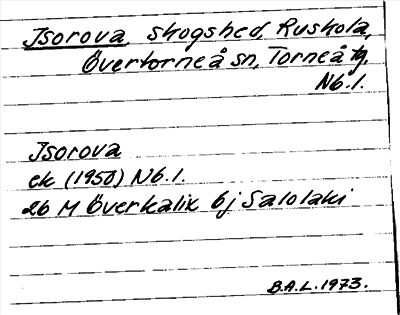 Bild på arkivkortet för arkivposten Isorova