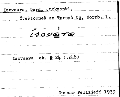 Bild på arkivkortet för arkivposten Isovaara
