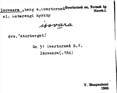 Bild på arkivkortet för arkivposten Isovaara