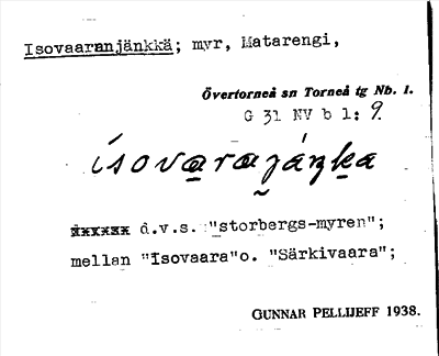 Bild på arkivkortet för arkivposten Isovaaranjänkkä