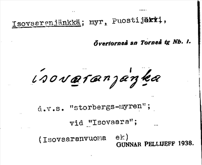 Bild på arkivkortet för arkivposten Isovaaranjänkkä