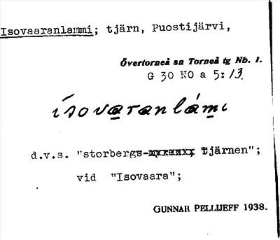 Bild på arkivkortet för arkivposten Isovaaranlammi