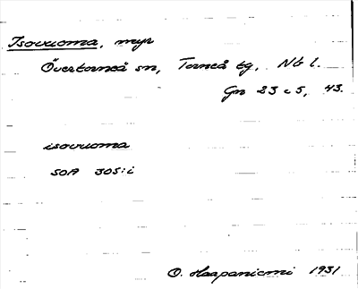 Bild på arkivkortet för arkivposten Isovuoma