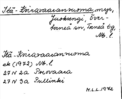 Bild på arkivkortet för arkivposten Itä-Koiravaaranvuoma