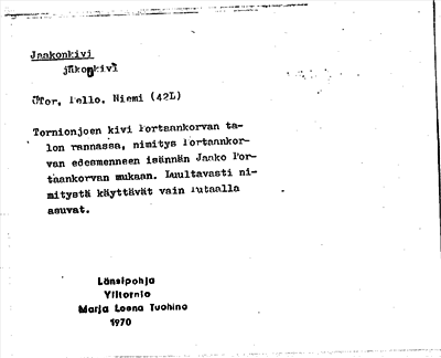 Bild på arkivkortet för arkivposten Jaakonkivi