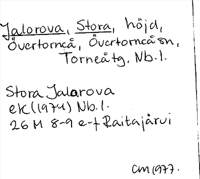 Bild på arkivkortet för arkivposten Jalorova, Stora