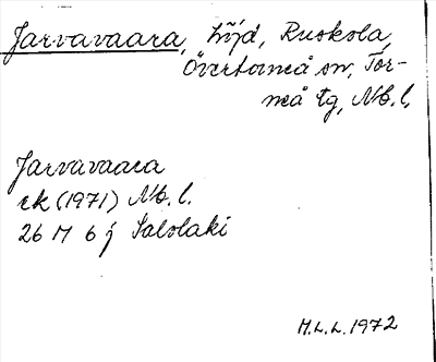 Bild på arkivkortet för arkivposten Jarvavaara