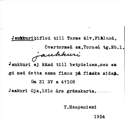 Bild på arkivkortet för arkivposten Jaukkuri