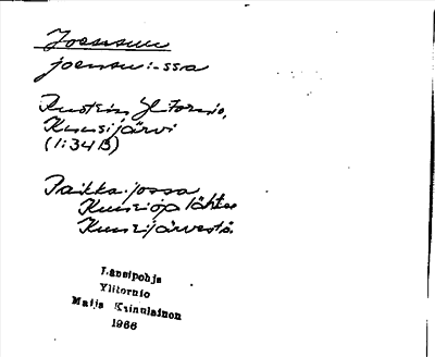 Bild på arkivkortet för arkivposten Joensuu