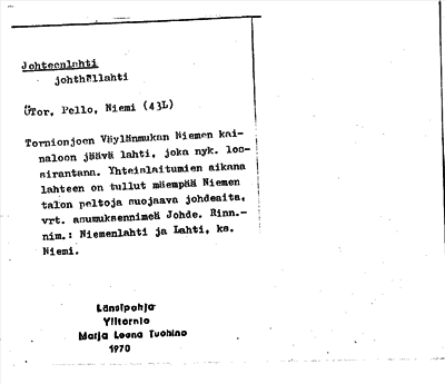 Bild på arkivkortet för arkivposten Johteenlahti