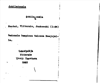 Bild på arkivkortet för arkivposten Jokiladonala