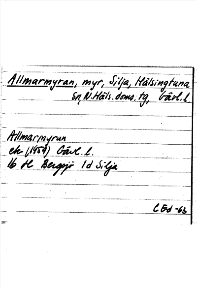 Bild på arkivkortet för arkivposten Allmarmyran