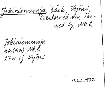 Bild på arkivkortet för arkivposten Jokiniemenoja