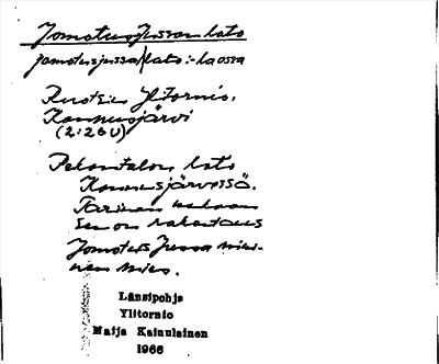 Bild på arkivkortet för arkivposten Jomotus-Jussanlato