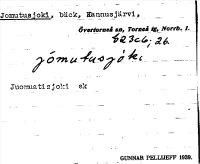 Bild på arkivkortet för arkivposten Jomutusjoki