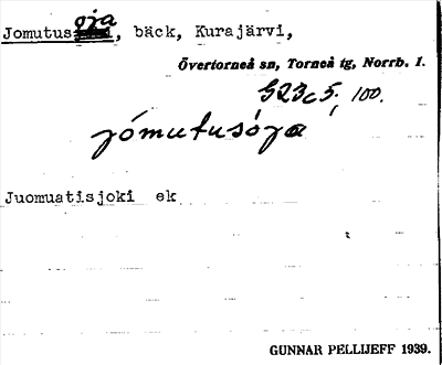 Bild på arkivkortet för arkivposten Jomutusoja