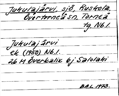 Bild på arkivkortet för arkivposten Jukulajärvi
