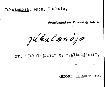 Bild på arkivkortet för arkivposten Jukulanoja