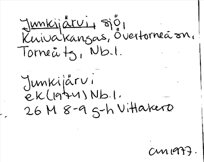 Bild på arkivkortet för arkivposten Junkijärvi
