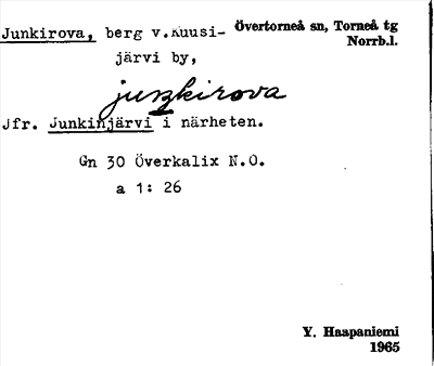 Bild på arkivkortet för arkivposten Junkirova