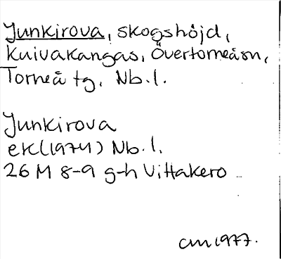 Bild på arkivkortet för arkivposten Junkirova
