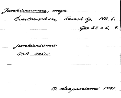 Bild på arkivkortet för arkivposten Junkivuoma