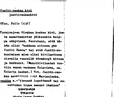Bild på arkivkortet för arkivposten Juntti-raukan kivi