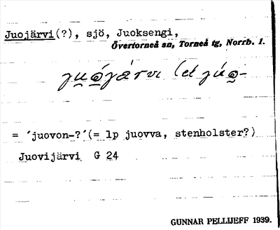 Bild på arkivkortet för arkivposten Juojärvi(?)