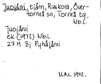 Bild på arkivkortet för arkivposten Juojärvi