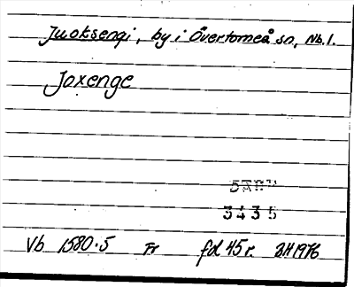 Bild på arkivkortet för arkivposten Juoksengi