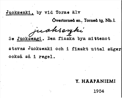 Bild på arkivkortet för arkivposten Juoksenki, se Juoksengi