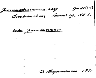 Bild på arkivkortet för arkivposten Juomuatisvaara