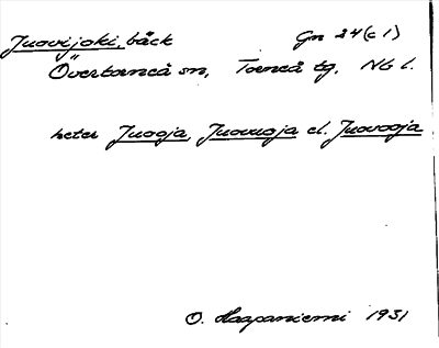 Bild på arkivkortet för arkivposten Juovijoki