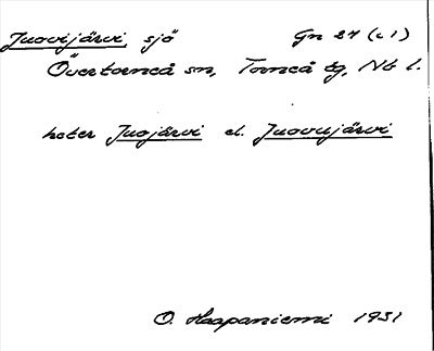 Bild på arkivkortet för arkivposten Juovijärvi