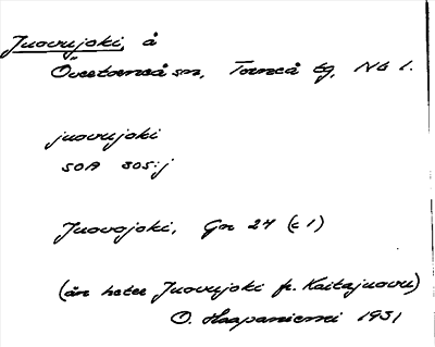 Bild på arkivkortet för arkivposten Juovujoki