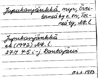 Bild på arkivkortet för arkivposten Jupukanjänkkä