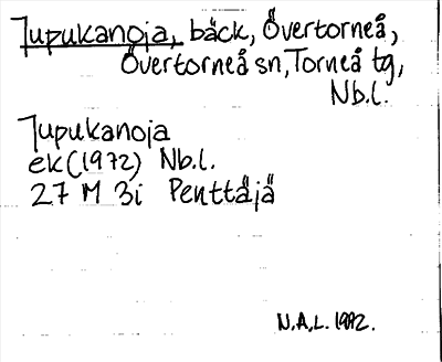 Bild på arkivkortet för arkivposten Jupukanoja