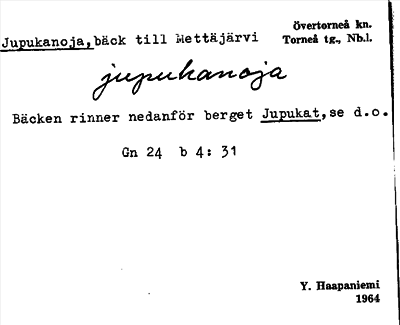 Bild på arkivkortet för arkivposten Jupukanoja