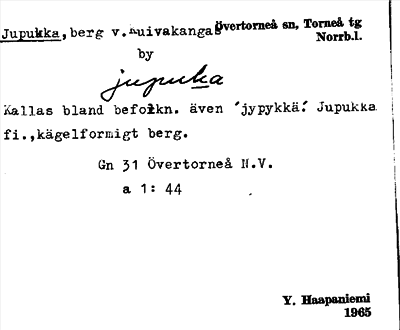 Bild på arkivkortet för arkivposten Jupukka